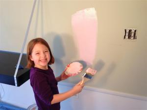 A painting her new room color.